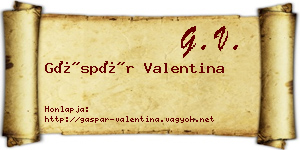 Gáspár Valentina névjegykártya